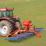 Opico grass harrow with seeder