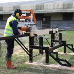 Logosol M8 mobile chainsaw mill being demonstrated at our open day March 2017