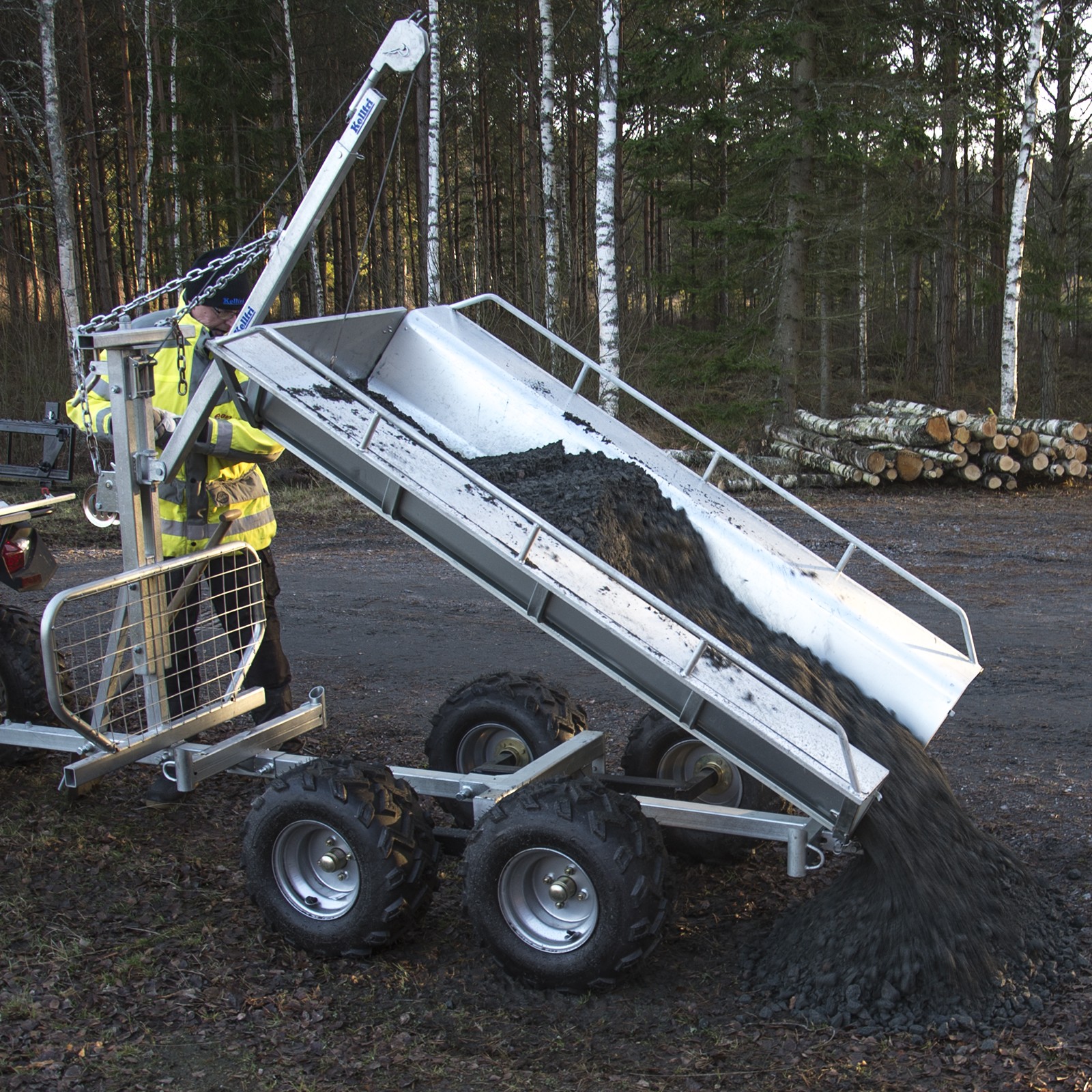 Adjustable Ball Hitch >> ATV forestry tipping trailer with winch (with floor) | Davies Implements Adjustable Ball Hitch >> ATV forestry tipping trailer with winch (with floor) | Davies Implements